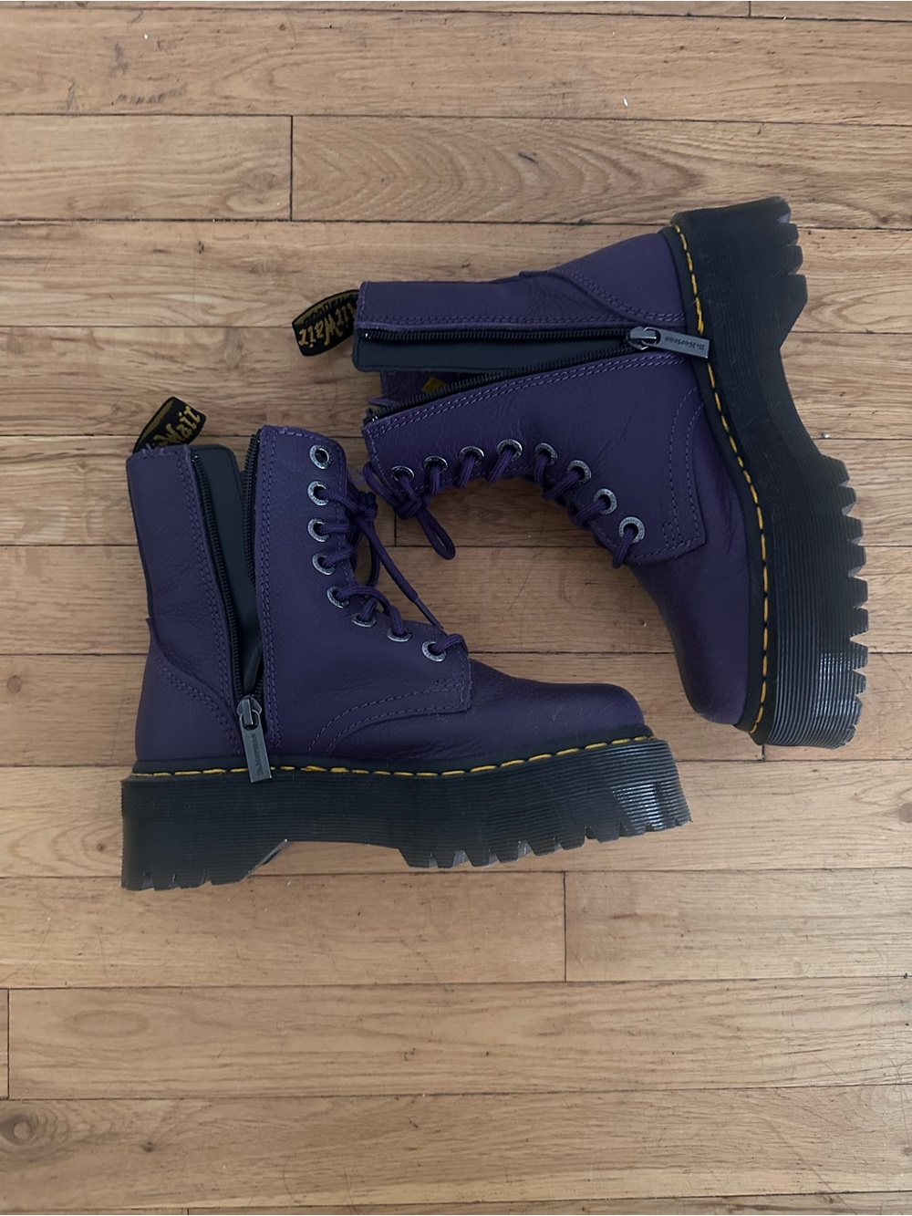 Dr. Martens Purple Lace-Up Platform Combat Boots